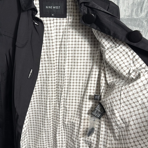 Nine West dress coat women's black lined rain long coat - Picture 9 of 12
